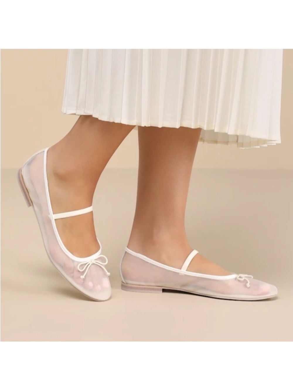 New Dolce Vita White Mesh Cadell Flats- sz 6